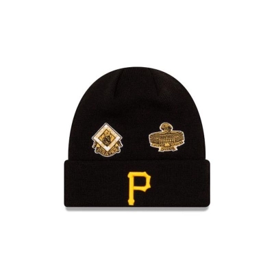 Sapca New Era Pittsburgh Pirates MLB World Series Patch Cuff Knit Beanie - Negrii